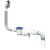 Сифон для ванны регул.плоский 40*40/50 400мм нерж.вып S12