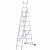 Лестница трехсекционная 3*8 ступеней, алюминиевая