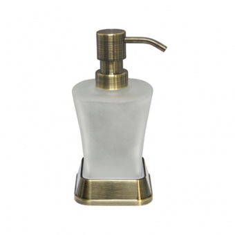 Дозатор для жидкого мыла WasserKraft Exter, св.бронза/мат.стекло